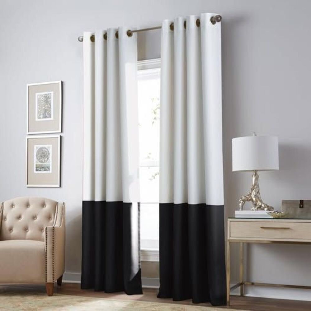 Curtainworks Kendall White Grommet 52x84 Curtain Panels Light Filtering  - Set o
